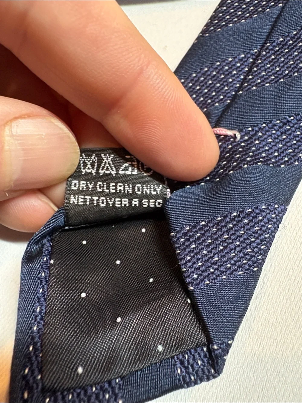 Givenchy Silk Navy Stripe and Dotted Tie